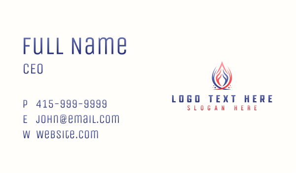 Heating Cooling HVAC Business Card Design Image Preview