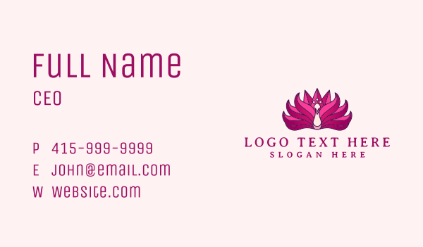 Lotus Flower Peacock Business Card Design Image Preview