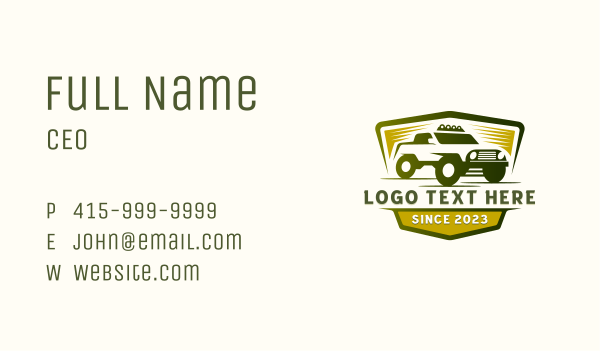 Off Road Vehicle Racing  Business Card Design Image Preview