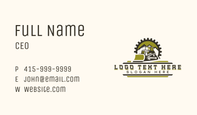 Bulldozer Industrial Machinery Business Card Image Preview