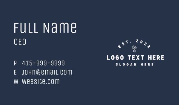 White Fist Wordmark Business Card Design Image Preview