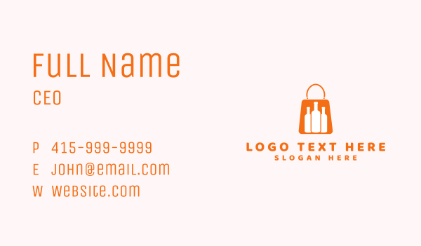 Orange Wine Shopping Bag Business Card Design Image Preview
