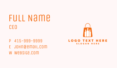 Orange Wine Shopping Bag Business Card Image Preview