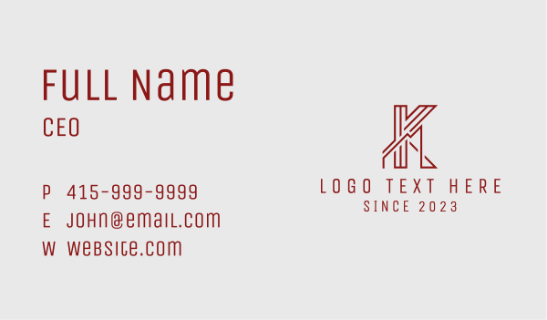 Industrial Factory Letter K Business Card Design Image Preview