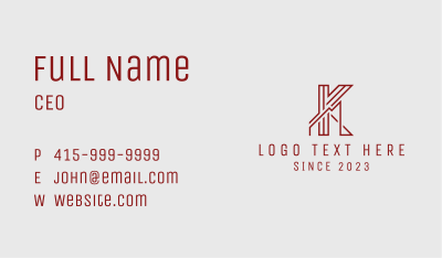 Industrial Factory Letter K Business Card Image Preview