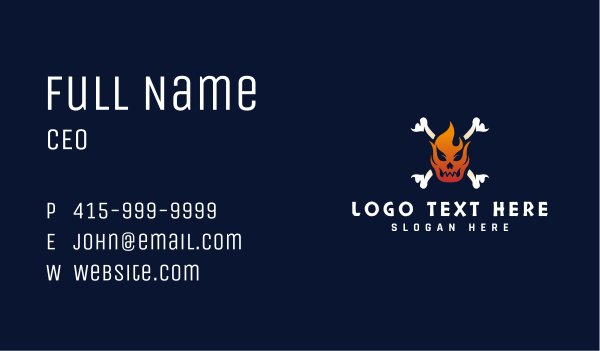 Fire Skull Crossbones Business Card Design Image Preview