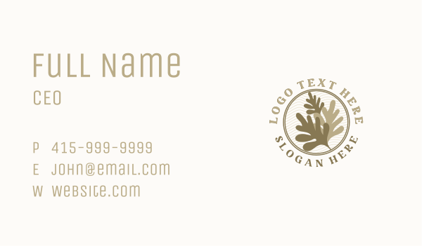 Rustic Leaf Plant Business Card Design Image Preview