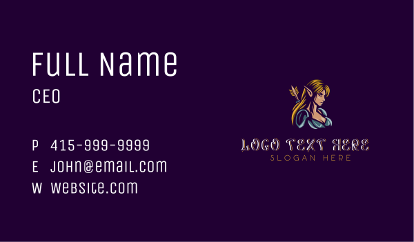 Night Elf Gaming Business Card Design Image Preview