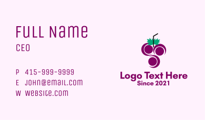 Grape Fruit Juice  Business Card