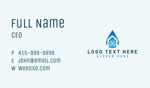 Water Plumbing Maintenance Business Card Design Image Preview