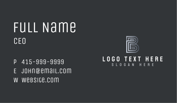 Startup Modern Letter B Business Card Design Image Preview