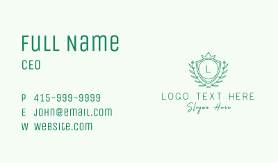 Natural Crown Shield Letter Business Card Image Preview