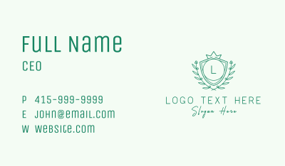 Natural Crown Shield Letter Business Card