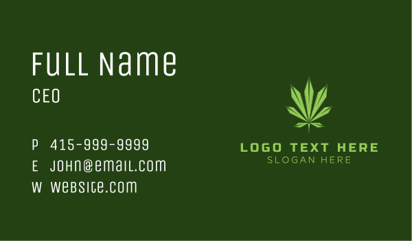 Cannabis Weed Geometric Business Card Design Image Preview