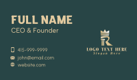 Letter R Pillar Crown Business Card Image Preview