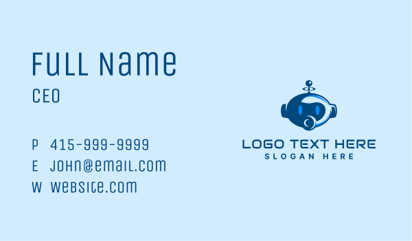 Cute Cyber Robot Business Card Design Image Preview