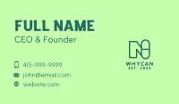 Green Pill Letter N Business Card Image Preview