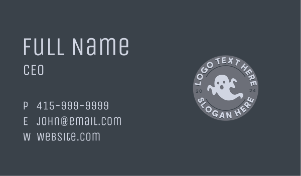 Scary Halloween Ghost Business Card Design Image Preview