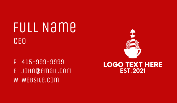 Lighthouse Noodle Restaurant Business Card Design Image Preview