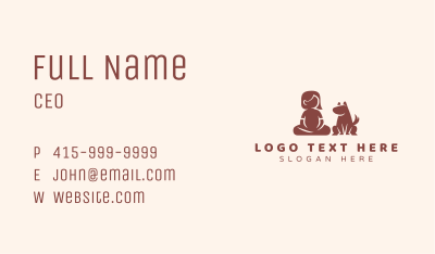 Girl Dog Pet Business Card Image Preview