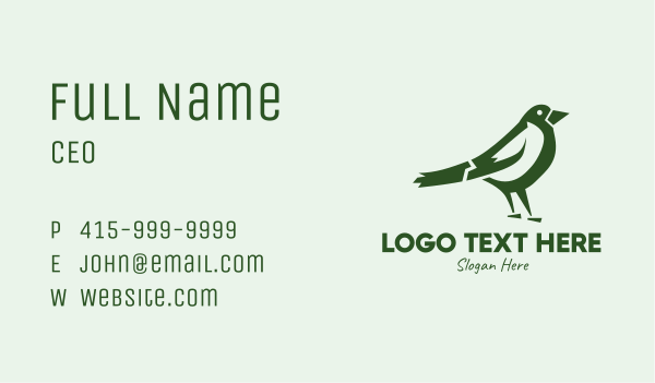 Green Sparrow Bird  Business Card Design Image Preview