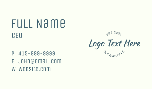 Classic Cursive Wordmark Business Card Design Image Preview