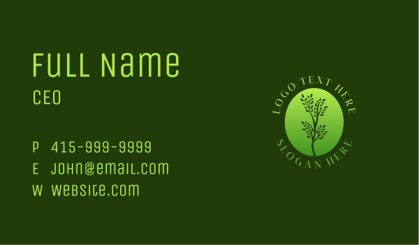 Simple Organic Plant  Business Card Design Image Preview