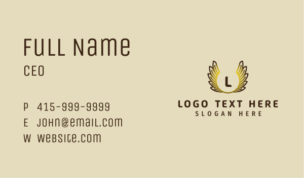 Golden Wings Letter Business Card Design Image Preview