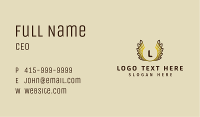 Golden Wings Letter Business Card Image Preview