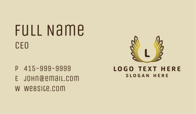 Golden Wings Letter Business Card