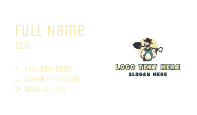 Lawn Care Gardener Man Business Card Image Preview