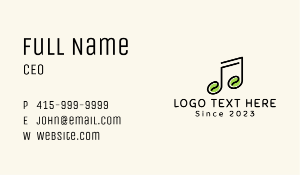 Organic Seed Music Note Business Card Design Image Preview