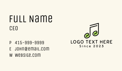 Organic Seed Music Note Business Card Image Preview