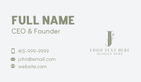 Elegant Floral Nature Letter J Business Card Image Preview