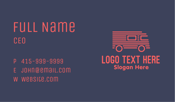 Red Truck Stripe Business Card Design Image Preview