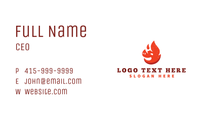 Roast Pig Fire Business Card Image Preview