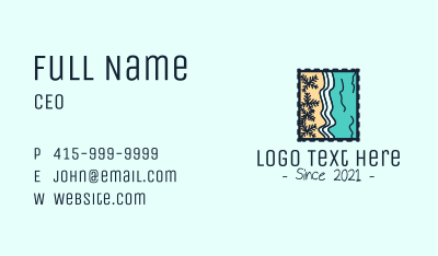 Beach Post Stamp  Business Card Image Preview