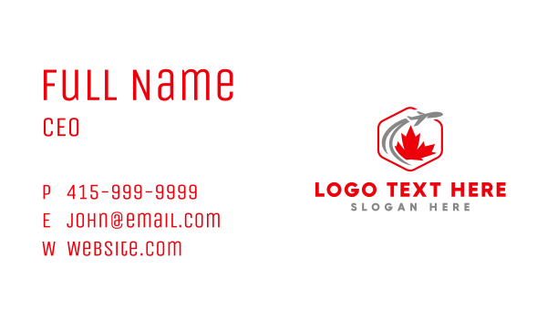 Canada Plane Leaf  Business Card Design Image Preview