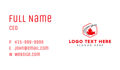 Canada Plane Leaf  Business Card