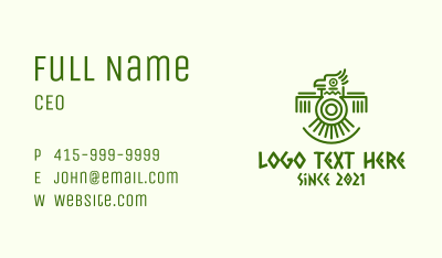 Aztec Tribal Macaw Business Card Image Preview