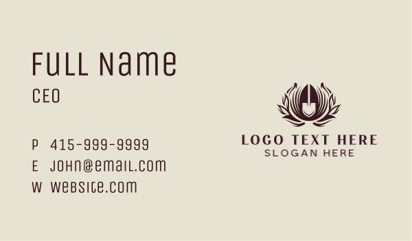 Eco Shovel Gardening Business Card Design Image Preview