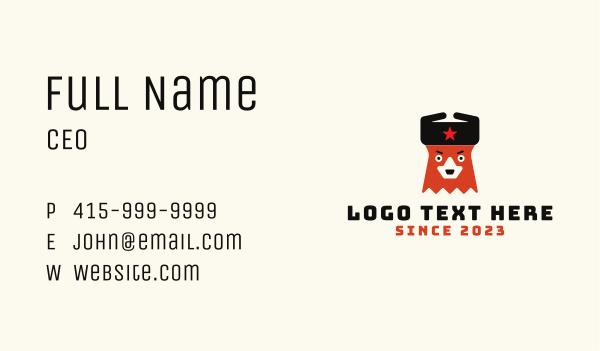 Russian Bear Mascot Business Card Design Image Preview