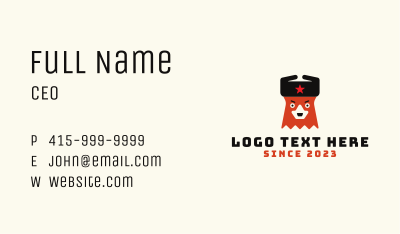 Russian Bear Mascot Business Card Image Preview