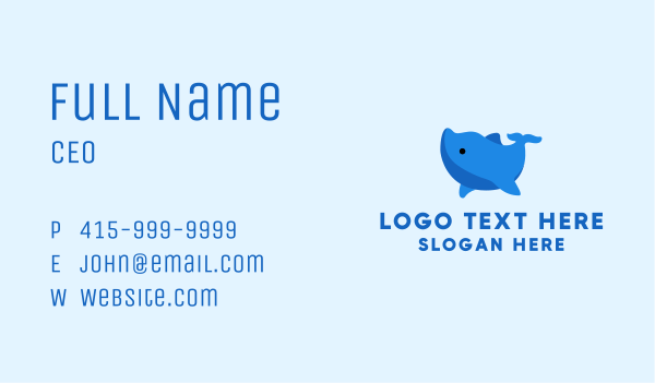 Blue Dolphin Aquatic Zoology Business Card Design Image Preview