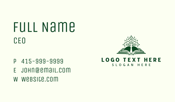 Tree Book Knowledge Business Card Design Image Preview