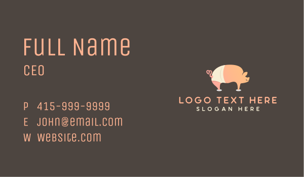 Pig Animal Shelter Business Card Design Image Preview