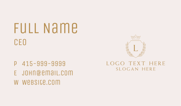 Crown Wreath Shield Business Card Design Image Preview