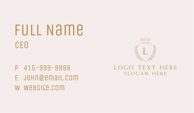 Crown Wreath Shield Business Card Image Preview