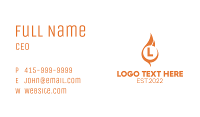Abstract Flaming Letter  Business Card