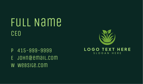 Grass Leaf Agriculture Business Card Design Image Preview